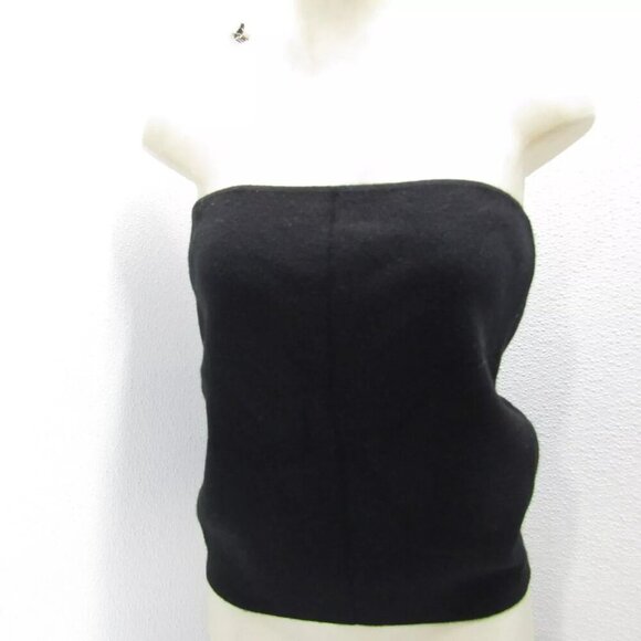 NEW NADAAM Womens Cashmere Signature Cashmere Ribbed Tube Top Size XXL Black - Picture 10 of 13